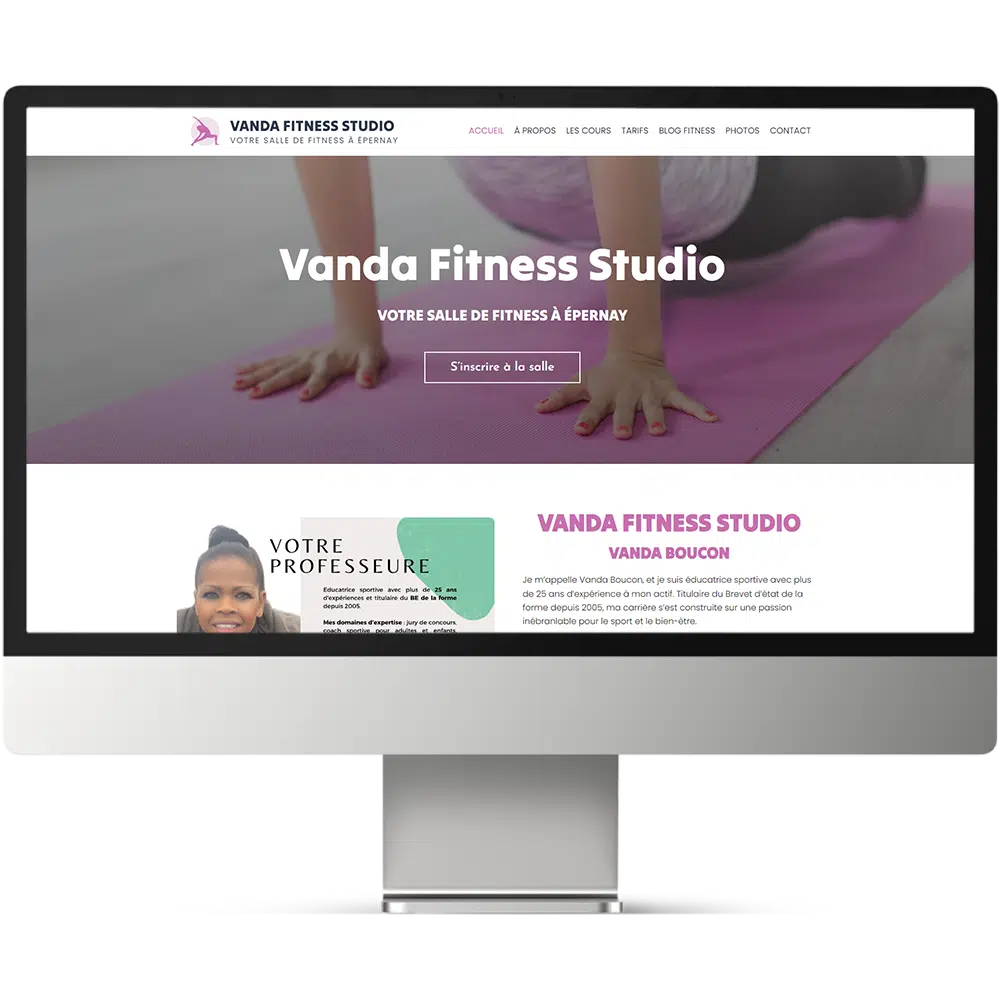 Image du Portfolio de COM 64 montrant le site internet de Vanda Fitness Studio