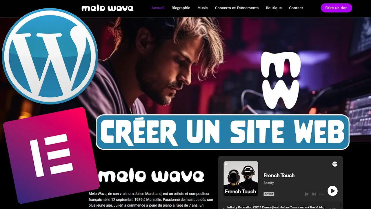 Créer un Site Internet avec WordPress et Elementor pour vendre sa musique