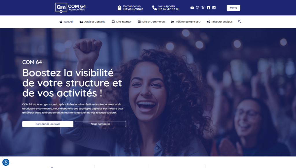 COM 64 - Refonte du Site Internet de COM 64, agence web à Pau