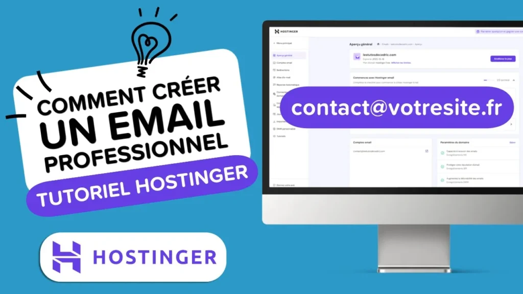 Miniature de la vidéo expliquant Comment créer un email professionnel avec Hostinger.